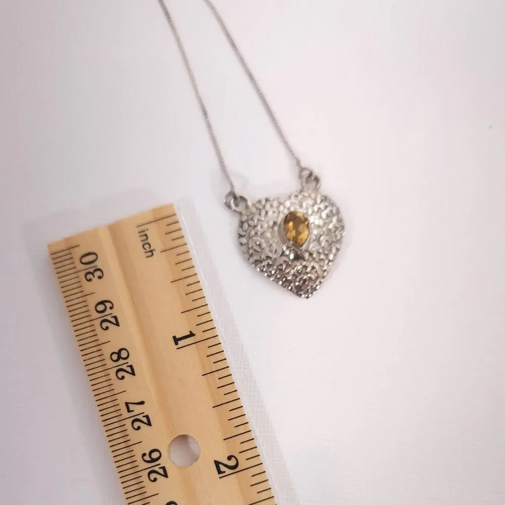 Brazilian Citrine Necklace Sterling Silver